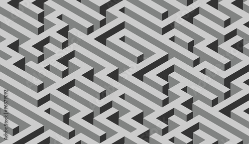 The maze, grey labyrinth - endless