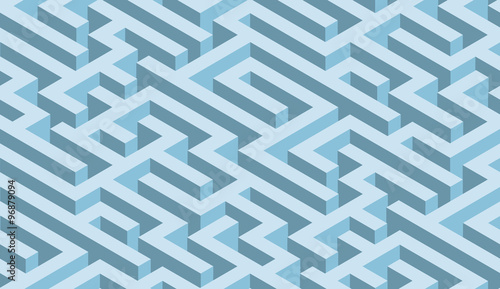 The maze, blue labyrinth - endless