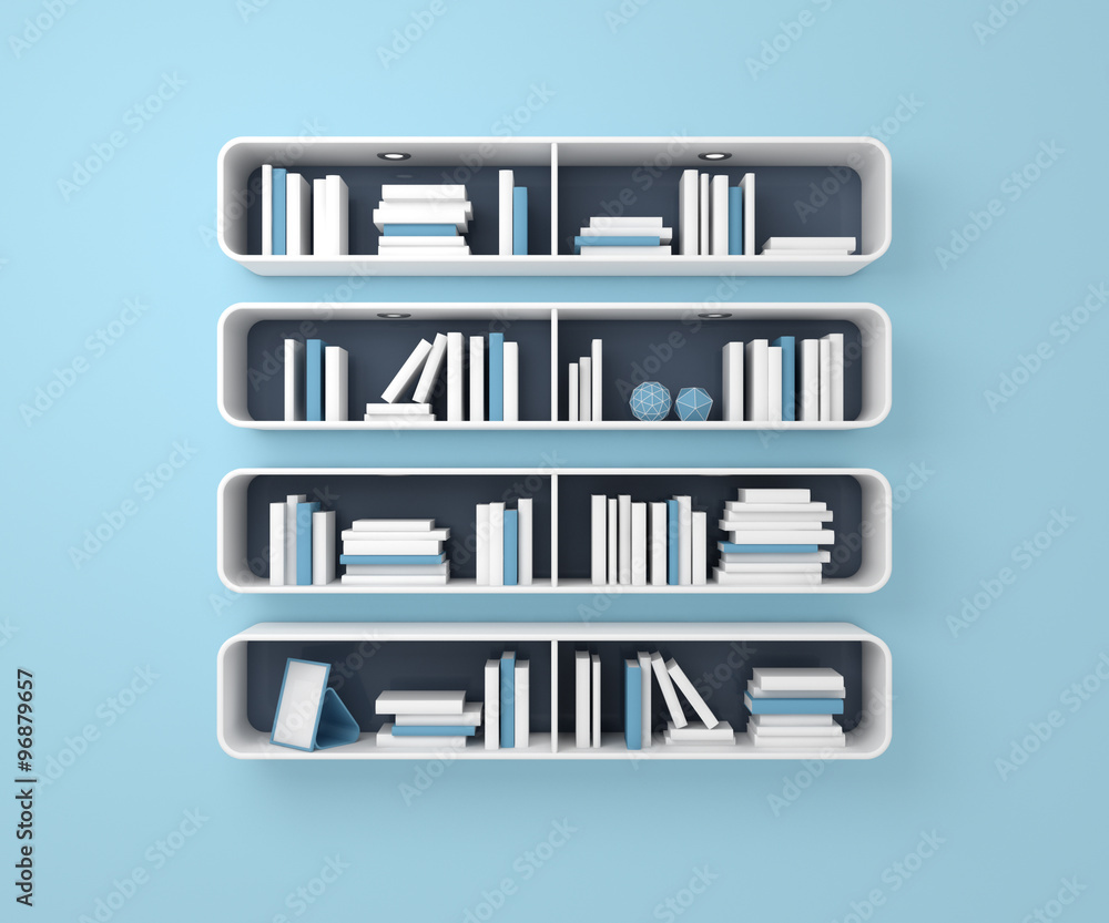 3d rendered bookshelves. 3d rendered bookshelves.