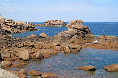 Ploumanac’h -Zöllnerpfad, Rosa Granit Küste, Bretagne photo