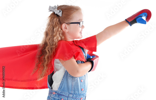 Fancy superhero girl with b...