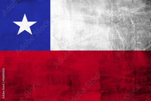 Flag of Chile on grunge concrete wall