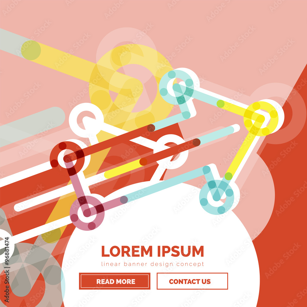 Fototapeta premium Abstract banner template with arrows, linear design style