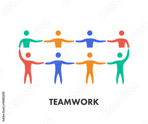 Line icon teamwork for business