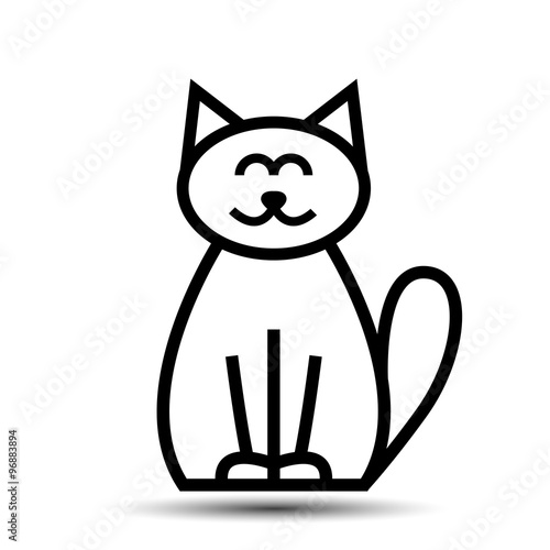 Fototapeta Naklejka Na Ścianę i Meble -  cat sitting. vector illustration