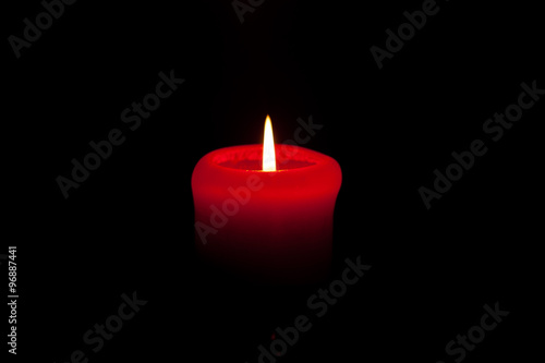 Red Candle In Darkness