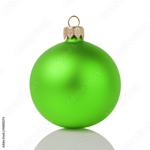 green christmas ball isolated on white
