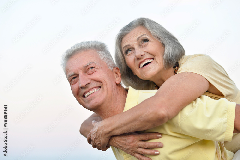 couple on the background of sky couple on the background of sky