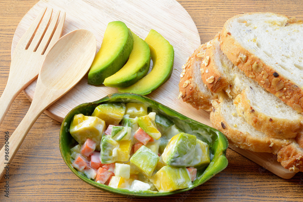 vegetable salad with avocado and tomatoes vegetable salad with avocado and tomatoes