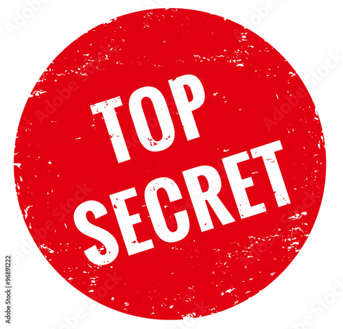 Grunge stamp Top secret red 
