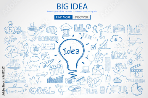 Big Idea concept with Doodle design style