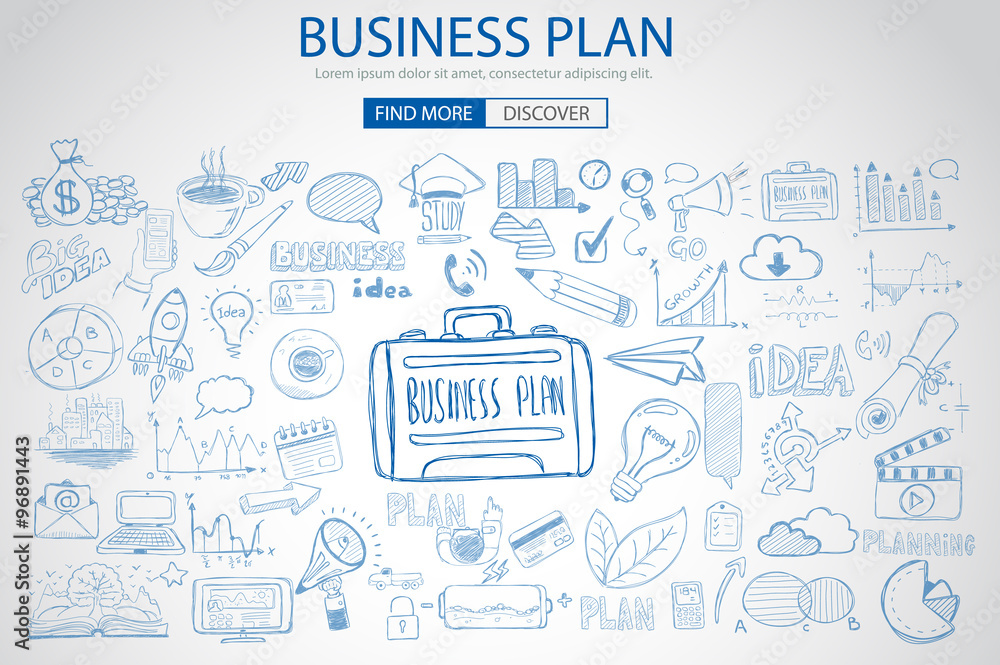 Business Planning  concept with Doodle design style