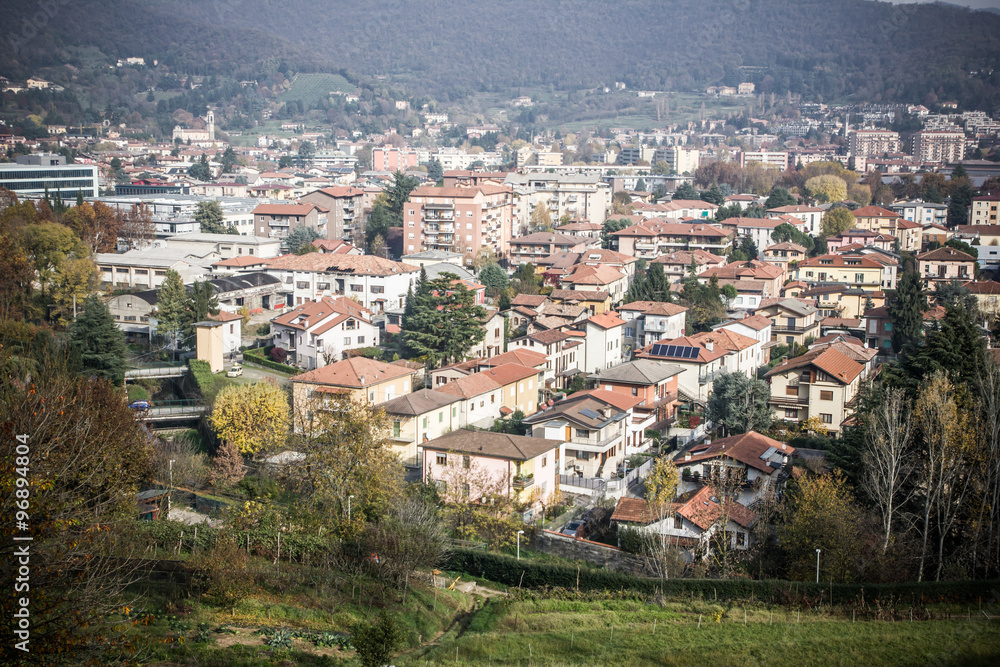 Bergamo cityscape background.