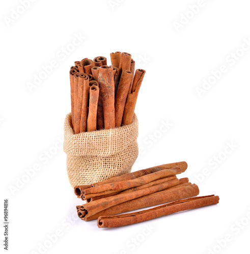 Cinnamon sticks  on white background