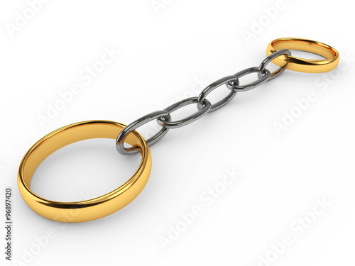 Wedding rings connected chain