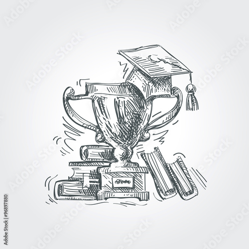 hand drawn sketch education, school. vector illustration