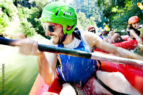 Canvas Print rafting excitement