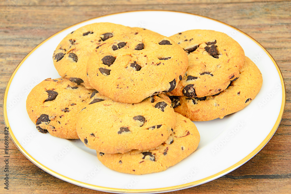 Chocolate Christmas Cookies on White Plate Chocolate Christmas Cookies on White Plate