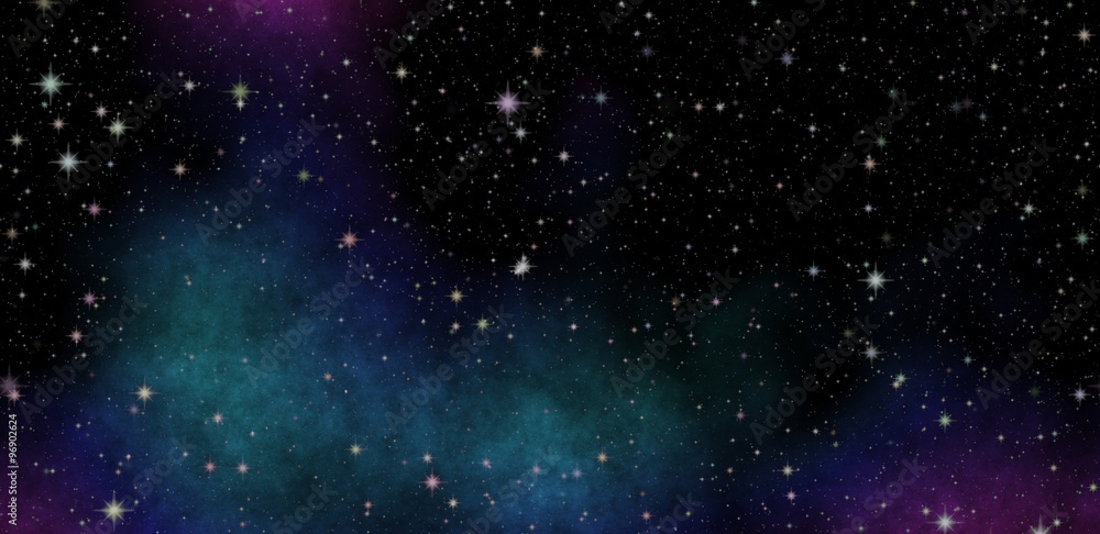 Panoramic looking into deep space. Dark night sky full of stars. The nebula in outer space. Panoramic looking into deep space. Dark night sky full of stars. The nebula in outer space.