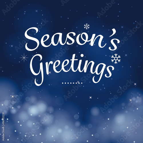 seasons greetings calligraphy card vector design