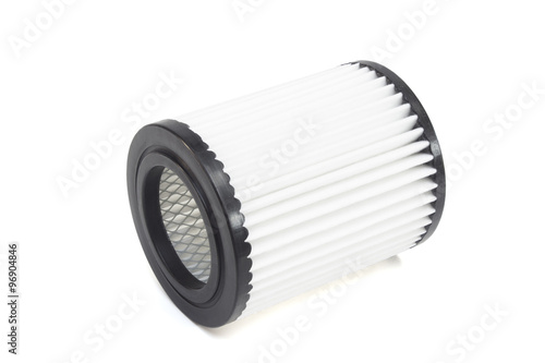 round engine air filter on a white background