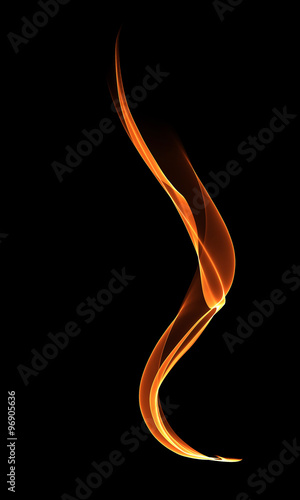 Fire flame on black