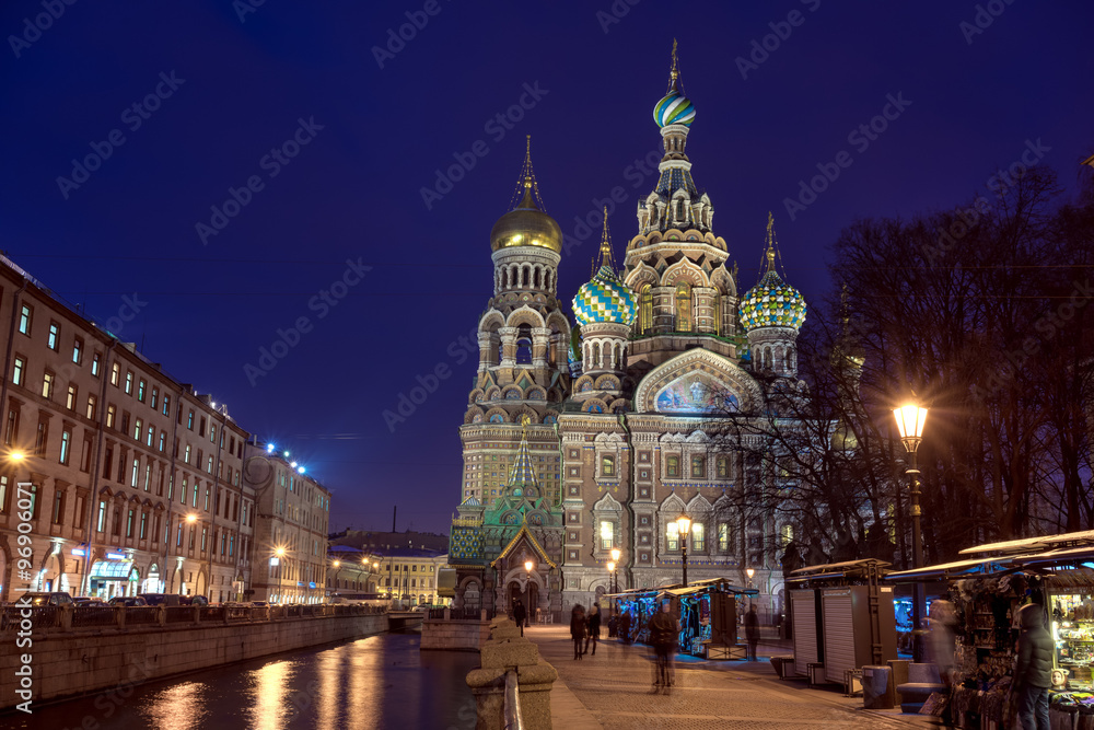 Church of the Saviour on Spilled Blood at the evening, St. Petersburg, Russia