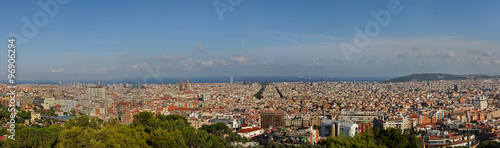 XXL Panorama of Barcelona at daytime #96906294