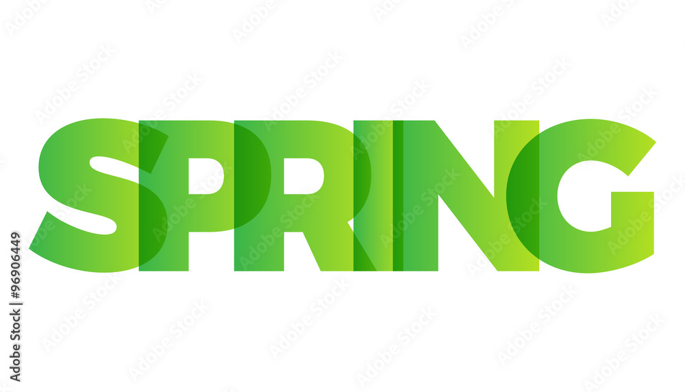 The word Spring. Vector banner with the text colored rainbow. The word Spring. Vector banner with the text colored rainbow.