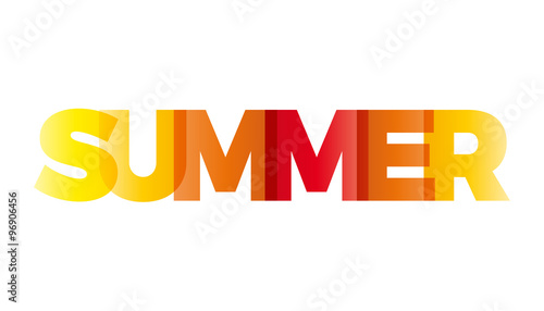 The word Summer. Vector banner with the text colored rainbow.