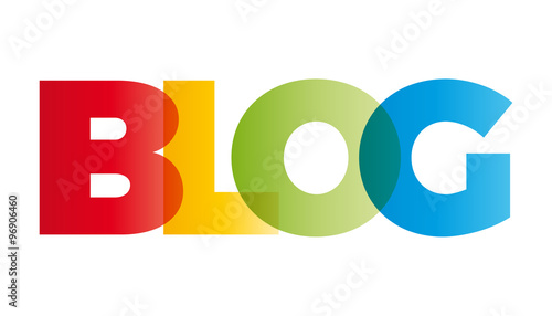 The word Blog. Vector banner with the text colored rainbow.