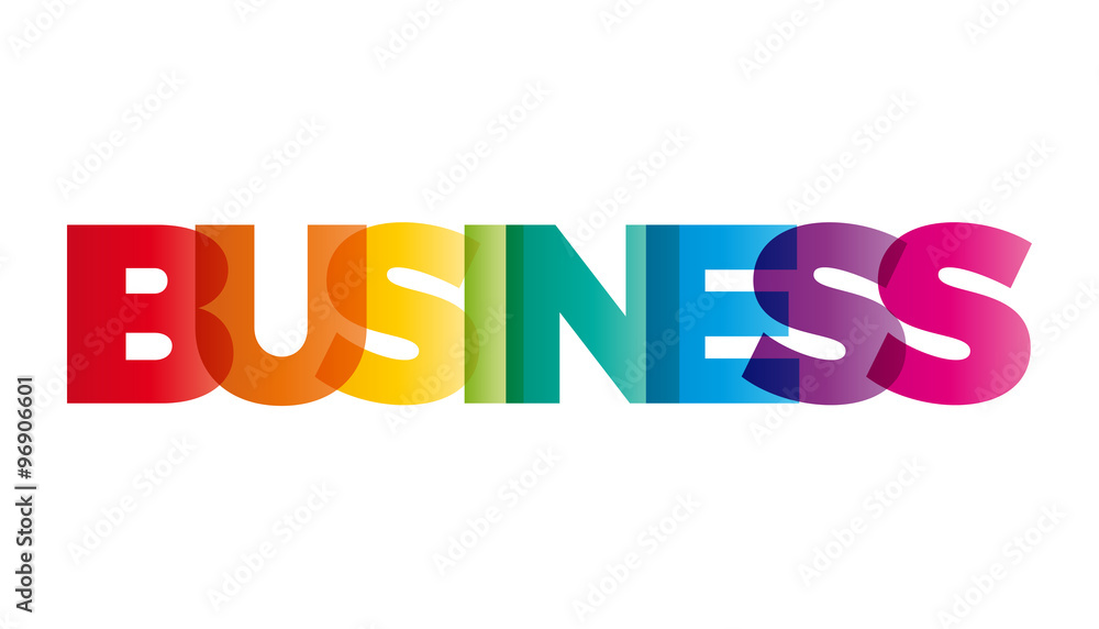 The word Business. Vector banner with the text colored rainbow. The word Business. Vector banner with the text colored rainbow.