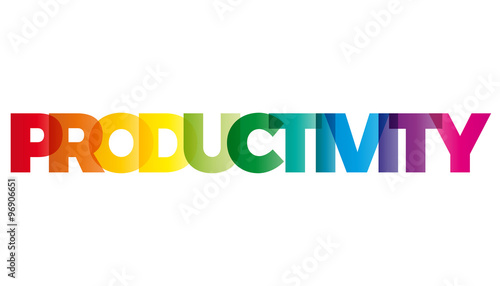The word Productivity. Vector banner with the text colored rainb