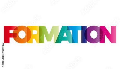 The word Formation. Vector banner with the text colored rainbow.
