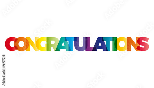 The word Congratulations. Vector banner with the text colored ra