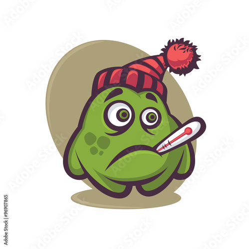 unhealthy monster, vector cartoon character