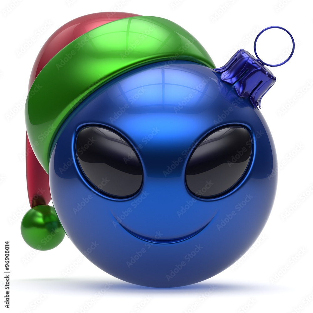 Emoticon christmas ball smiley alien face Happy New Year's Eve ...