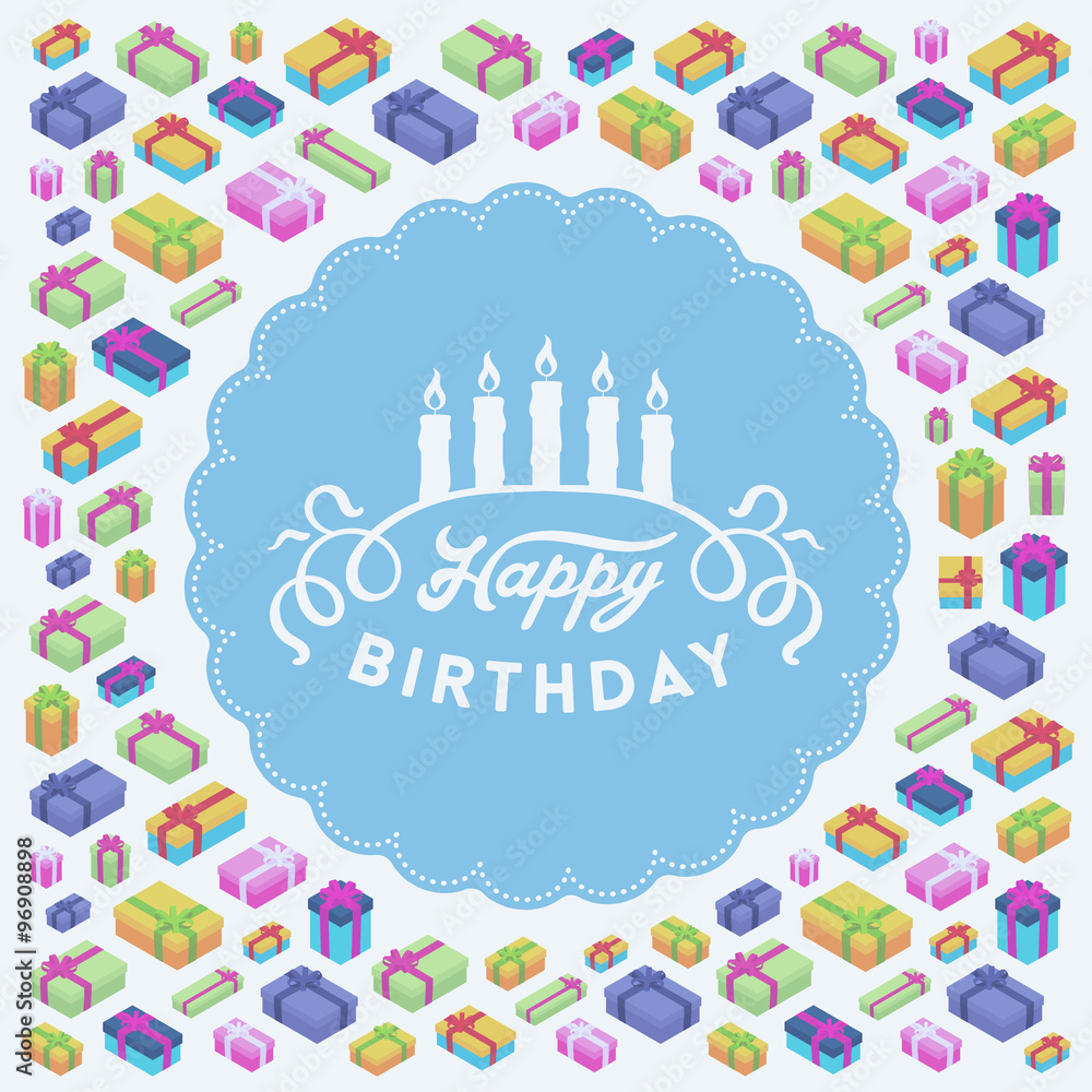 Fototapeta premium Birthday vector decorating design