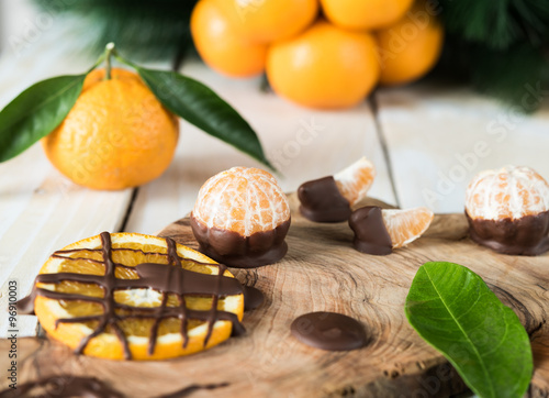 Citruses with chocolate