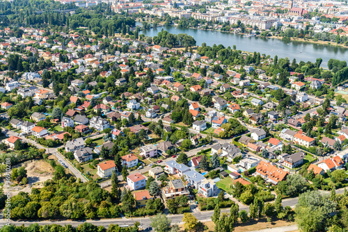 Aerial View Of Suburbs Roofs In Vienna, Austria.