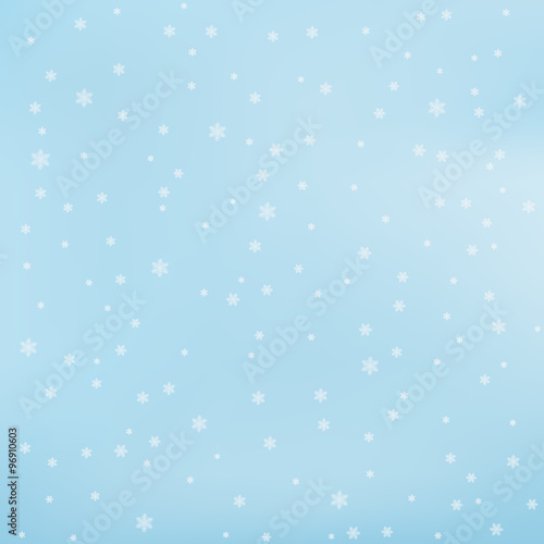 Blue winter background with snowflakes.