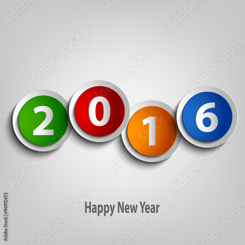 New Year wishes with colorful abstract circles template