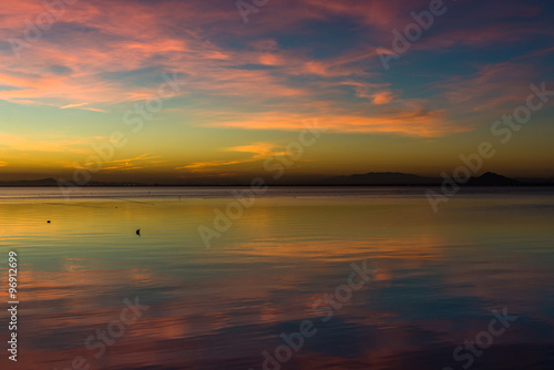 Sunset on Mediterranean Sea. Spain.