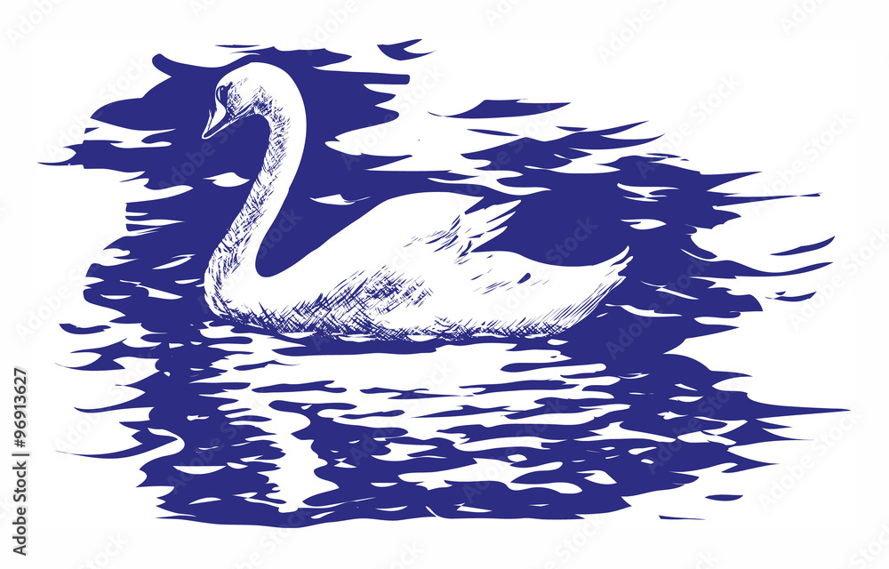 Naklejka premium swan