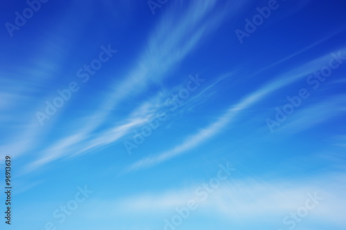 blue motion blurred sky with clouds