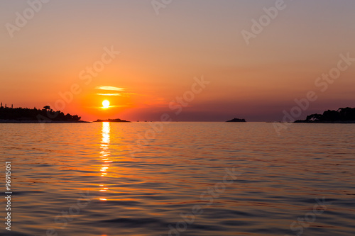 Sunset at sea in Rovinj