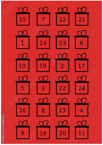 Adventskalender mit Geschenken 