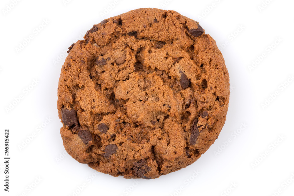 Chocolate chip cookie isolated on white Chocolate chip cookie isolated on white