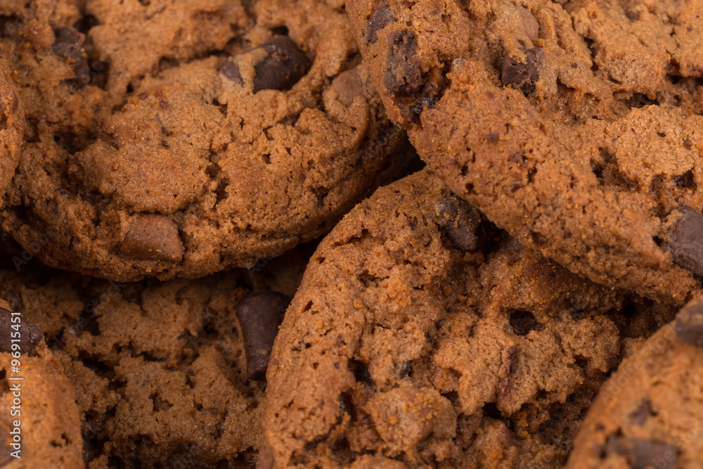 Chocolate chip cookies isolated on white Chocolate chip cookies isolated on white