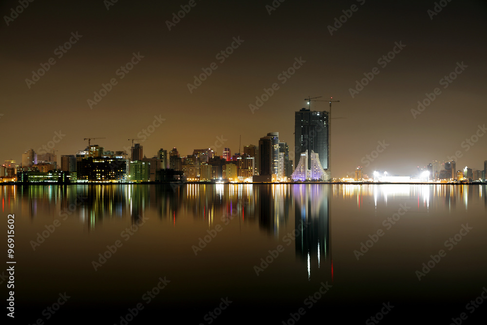 Beautiful Juffair skyline and reflection, Bahrain